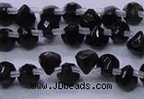 COB275 Top drilled 7*7mm faceted teardrop golden obsidian beads