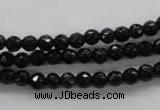 COB351 15.5 inches 5mm faceted round black obsidian beads