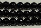 COB451 15.5 inches 6mm faceted round black obsidian beads