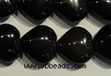 COB470 15.5 inches 16*16mm heart black obsidian beads wholesale