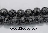 COB52 15.5 inches 8mm round Chinese snowflake obsidian beads