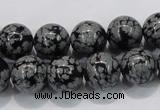 COB53 15.5 inches 12mm round Chinese snowflake obsidian beads