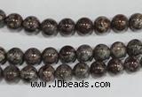 COB551 15.5 inches 6mm round red snowflake obsidian beads wholesale