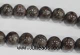 COB553 15.5 inches 10mm round red snowflake obsidian beads wholesale