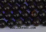 COB651 15.5 inches 6mm round gold black obsidian beads wholesale