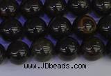 COB652 15.5 inches 8mm round gold black obsidian beads wholesale