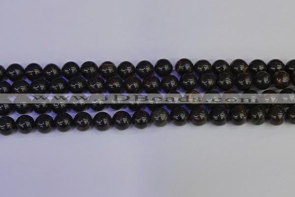 COB653 15.5 inches 10mm round gold black obsidian beads wholesale