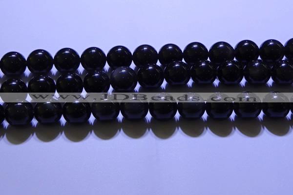 COB706 15.5 inches 16mm round ice black obsidian beads wholesale