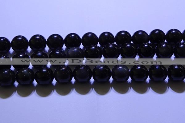 COB707 15.5 inches 18mm round ice black obsidian beads wholesale