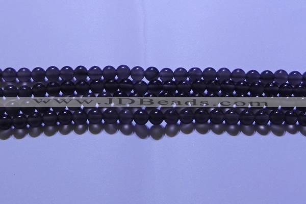 COB711 15.5 inches 6mm round ice black obsidian beads wholesale