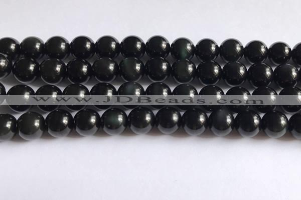 COB723 15.5 inches 10mm round black obsidian gemstone beads