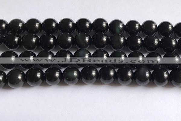 COB724 15.5 inches 12mm round black obsidian gemstone beads