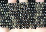 COB765 15.5 inches 4mm round golden obsidian beads wholesale