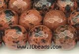 COB776 15 inches 8mm faceted round mahogany obsidian beads