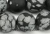 COB828 15 inches 10mm round matte snowflake obsidian beads