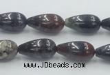 COJ08 15.5 inches 10*20mm teardrop blood jasper gemstone beads