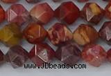 COJ1002 15.5 inches 8mm faceted nuggets red porcelain jasper beads