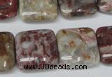 COJ216 15.5 inches 20*20mm square blood stone beads wholesale