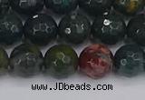 COJ312 15.5 inches 8mm faceted round Indian bloodstone beads