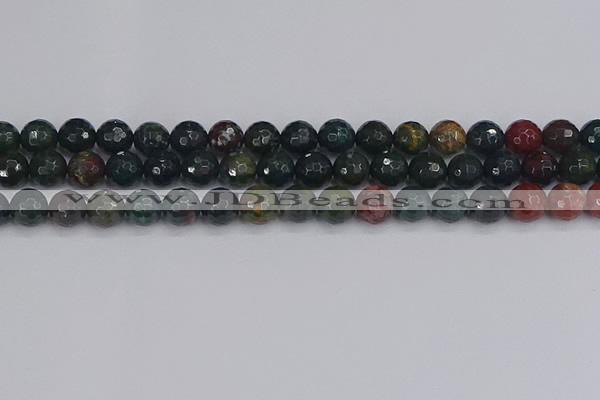 COJ312 15.5 inches 8mm faceted round Indian bloodstone beads