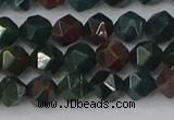 COJ320 15.5 inches 6mm faceted nuggets Indian bloodstone beads