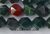 COJ322 15.5 inches 10mm faceted nuggets Indian bloodstone beads