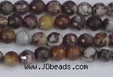 COJ360 15.5 inches 4mm faceted round outback jasper beads