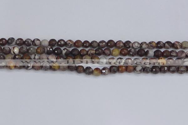 COJ361 15.5 inches 6mm faceted round outback jasper beads