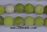 COJ403 15.5 inches 10mm round matte olive jade beads wholesale