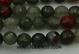 COJ461 15.5 inches 6mm faceted round blood jasper beads wholesale