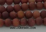 COJ471 15.5 inches 6mm round matte African blood jasper beads