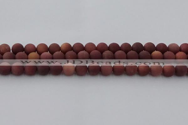 COJ473 15.5 inches 10mm round matte African blood jasper beads