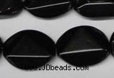 CON106 15.5 inches 18*25mm cut oval black onyx gemstone beads