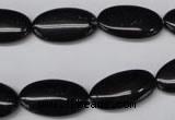 CON33 15.5 inches 10*18mm oval black onyx gemstone beads