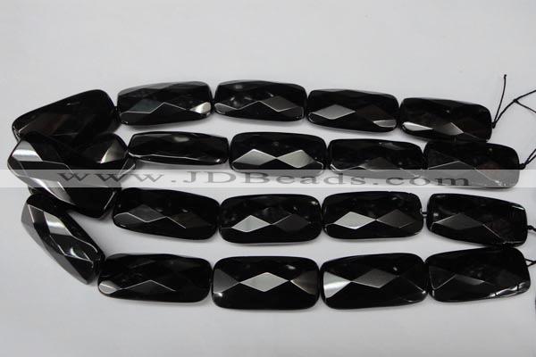 CON93 15.5 inches 20*40mm faceted rectangle black onyx gemstone beads