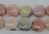 COP08 15.5 inches 16mm flat round natural pink opal beads wholesale