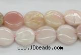 COP09 15.5 inches 14mm flat round natural pink opal beads wholesale