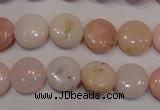 COP1014 15.5 inches 12mm flat round natural pink opal gemstone beads