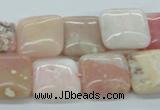 COP11 15.5 inches 16*16mm square natural pink opal beads wholesale