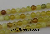 COP1200 15.5 inches 4mm round yellow opal gemstone beads