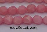 COP1222 15.5 inches 8mm faceted nuggets Chinese pink opal beads