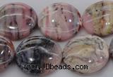 COP1265 15.5 inches 20mm flat round natural pink opal gemstone beads