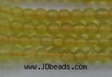 COP1300 15.5 inches 4mm round natural yellow opal gemstone beads