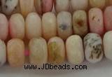 COP1323 15.5 inches 6*10mm faceted rondelle natural pink opal beads