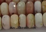 COP1324 15.5 inches 7*12mm faceted rondelle natural pink opal beads