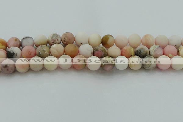 COP1334 15.5 inches 12mm round matte natural pink opal gemstone beads