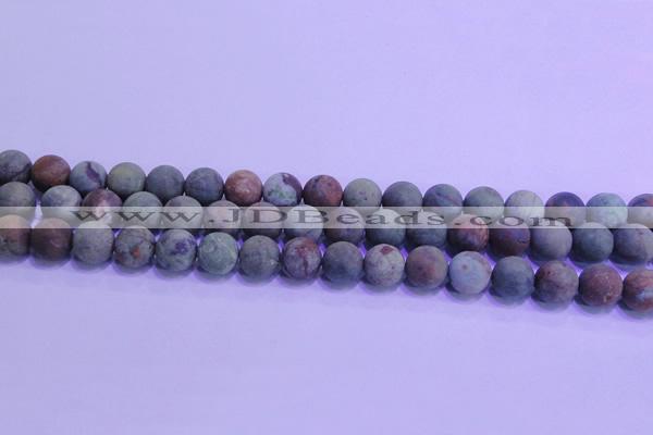 COP1352 15.5 inches 8mm round matte green opal gemstone beads