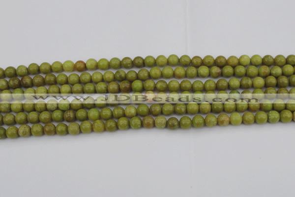 COP1400 15.5 inches 4mm round yellow opal gemstone beads