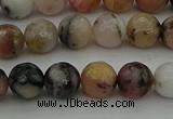 COP1413 15.5 inches 10mm faceted round natural pink opal gemstone beads