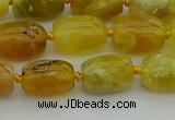 COP1420 15.5 inches 10*14mm drum yellow opal gemstone beads